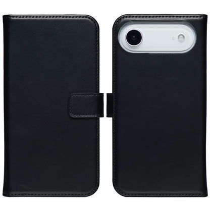 Selencia Echt Leren Bookcase voor de Apple iPhone Air - Zwart