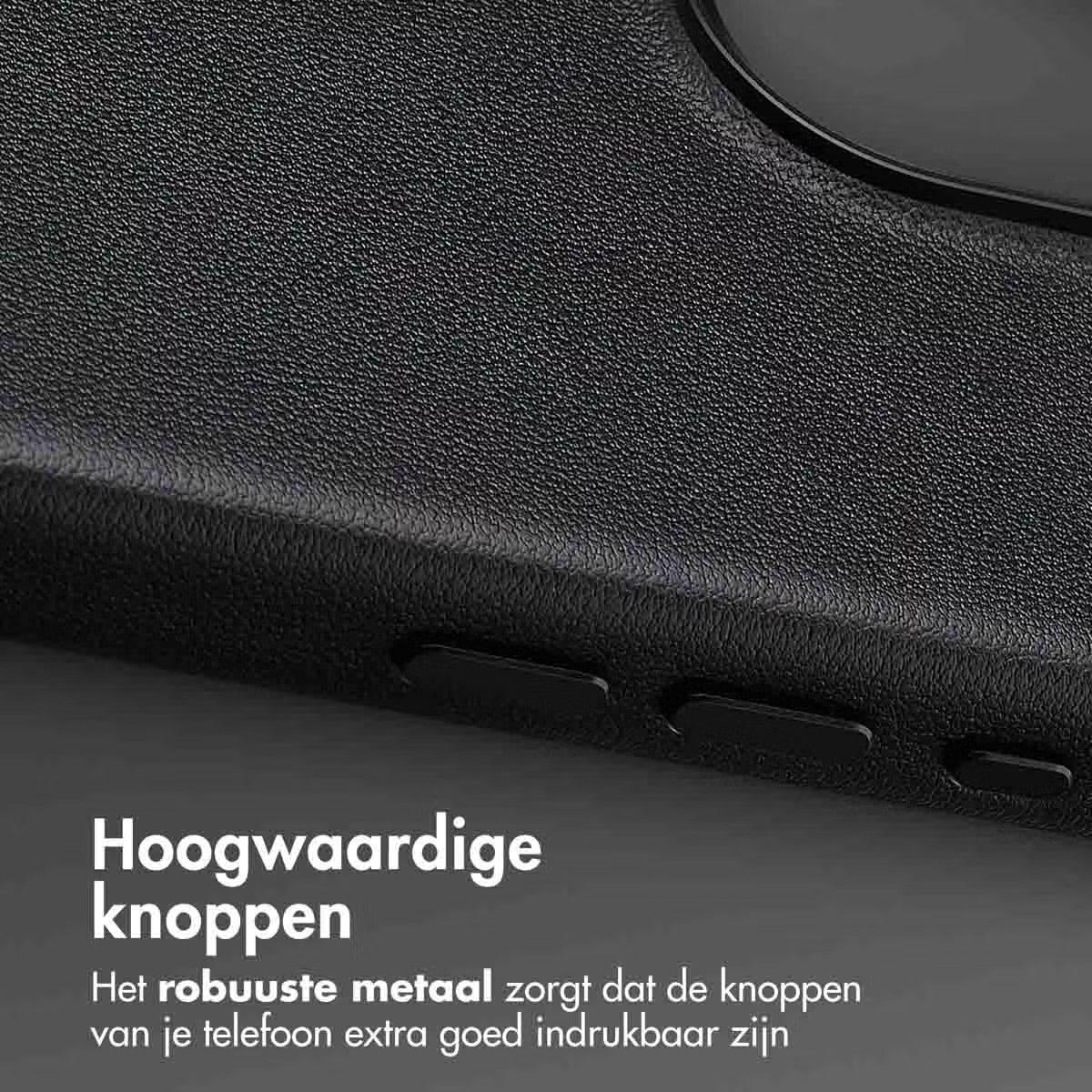 Accezz MagSafe Leather Backcover voor de Apple iPhone 16 Pro Max - Onyx Black