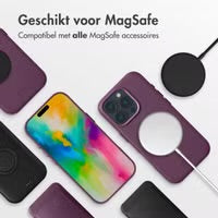 Accezz MagSafe Leather Backcover voor de Apple iPhone 16 Pro Max - Heath Purple