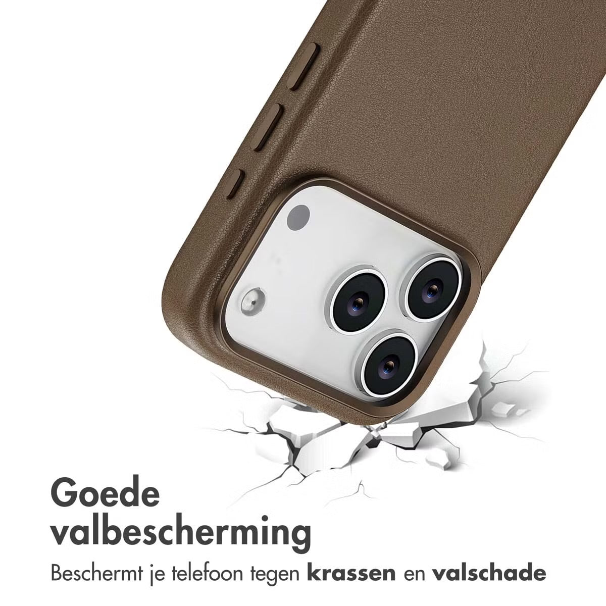 Accezz MagSafe Leather Backcover voor de Apple iPhone 17 Pro - Coffee