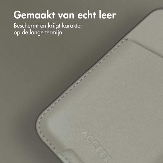 Accezz Leather Cardholder MagSafe - Kaarthouder met MagSafe - Light Grey