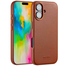Accezz MagSafe Leather Backcover voor de Apple iPhone 16 - Sienna Brown
