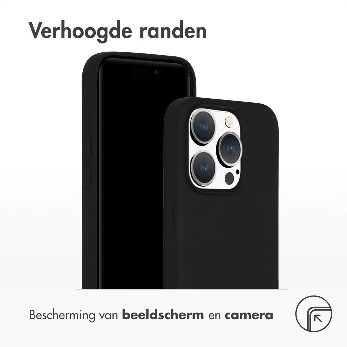 Accezz Liquid Silicone Backcover met MagSafe voor de Apple iPhone 15 Pro - Zwart