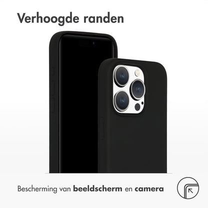 Accezz Liquid Silicone Backcover met MagSafe voor de Apple iPhone 15 Pro - Zwart