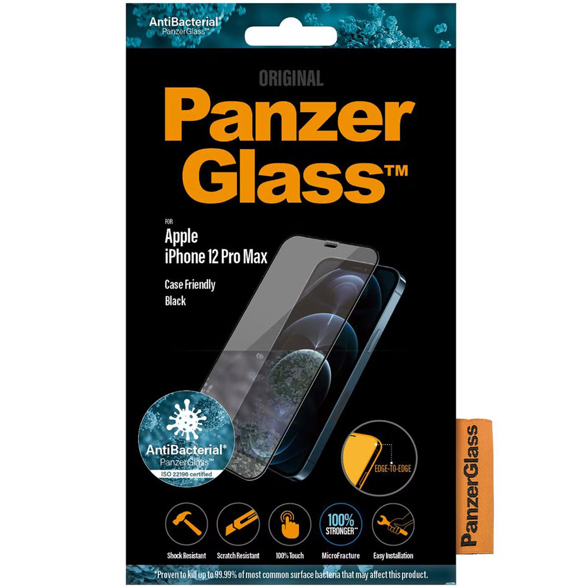 PanzerGlass Case Friendly Screenprotector for Apple iPhone 12 Pro Max - Black
