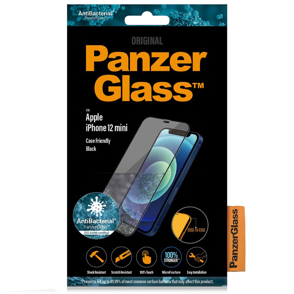 PanzerGlass Case Friendly Screenprotector for Apple iPhone 12 Mini - Black