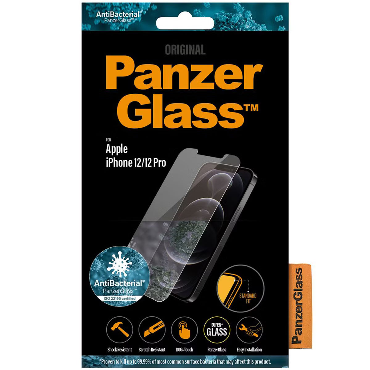 PanzerGlass Anti-Bacterial Screenprotector voor de Apple iPhone 12 (Pro)