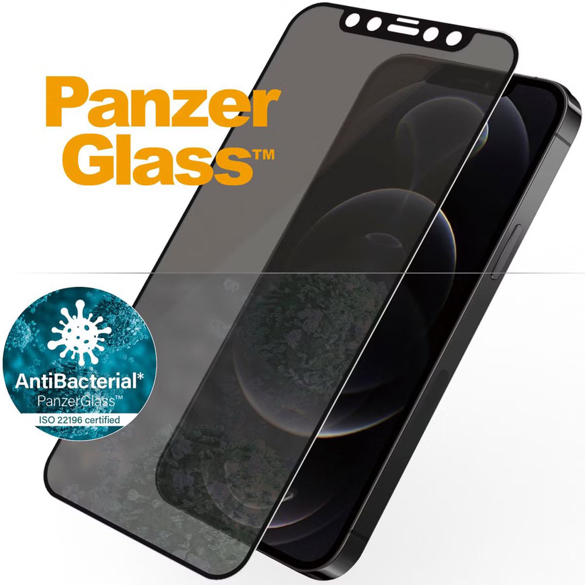 PanzerGlass Case Friendly Privacy Anti-Bacterial Screenprotector for Apple iPhone 12 (Pro)