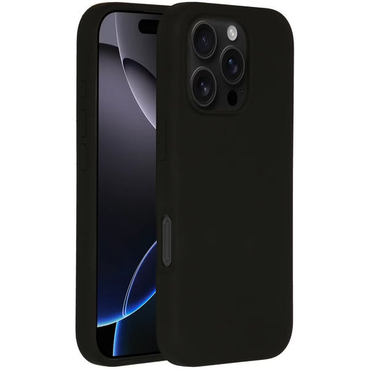 Accezz Liquid Silicone Backcover met MagSafe voor de Apple iPhone 16 Pro - Zwart