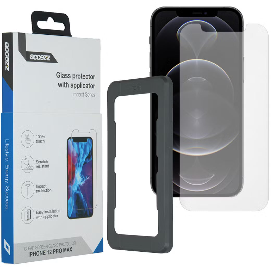 Accezz Glass Screenprotector + Applicator for iPhone 12 Pro Max
