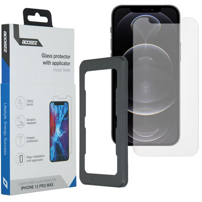 Accezz Glass Screenprotector + Applicator for iPhone 12 Pro Max