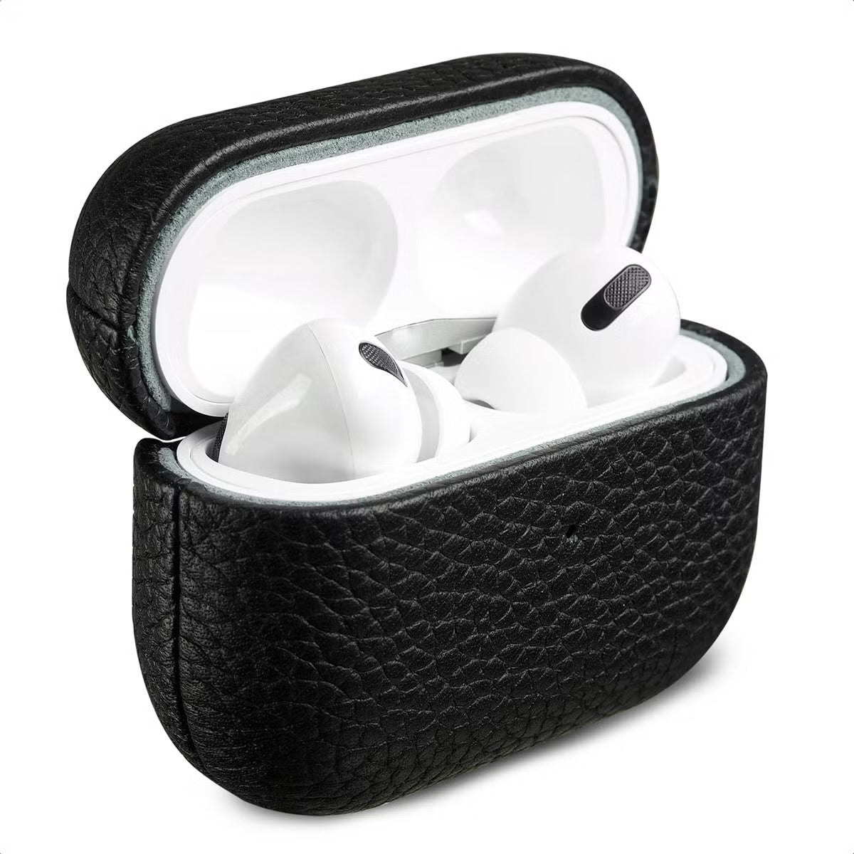 Accezz Echt Leren Case voor de Apple AirPods Pro 2 - Zwart