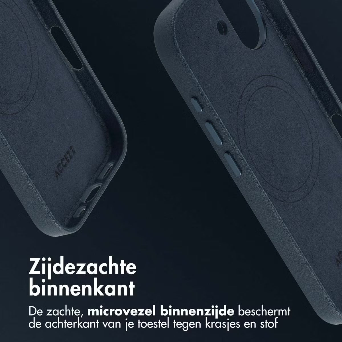 Accezz MagSafe Leather Backcover voor de Apple iPhone 17 - Nightfall Blue