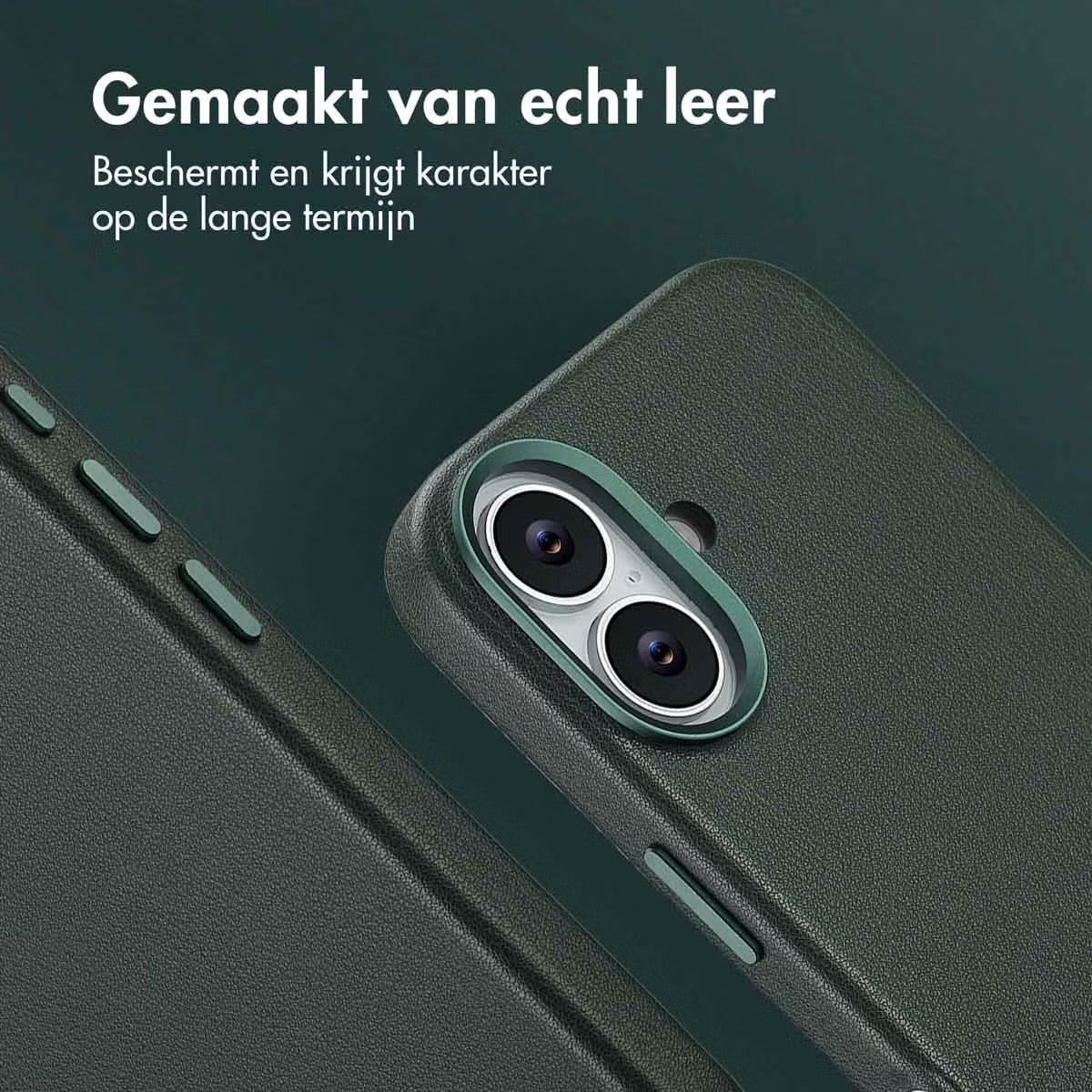 Accezz MagSafe Leather Backcover voor de Apple iPhone 17 - Cedar Green