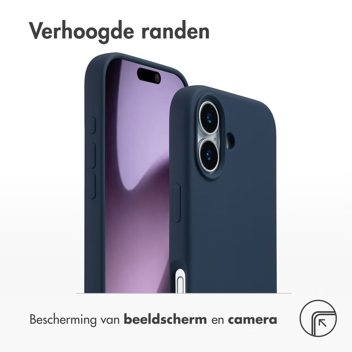 Accezz Liquid Silicone Backcover met MagSafe voor de Apple iPhone 17 - Donkerblauw