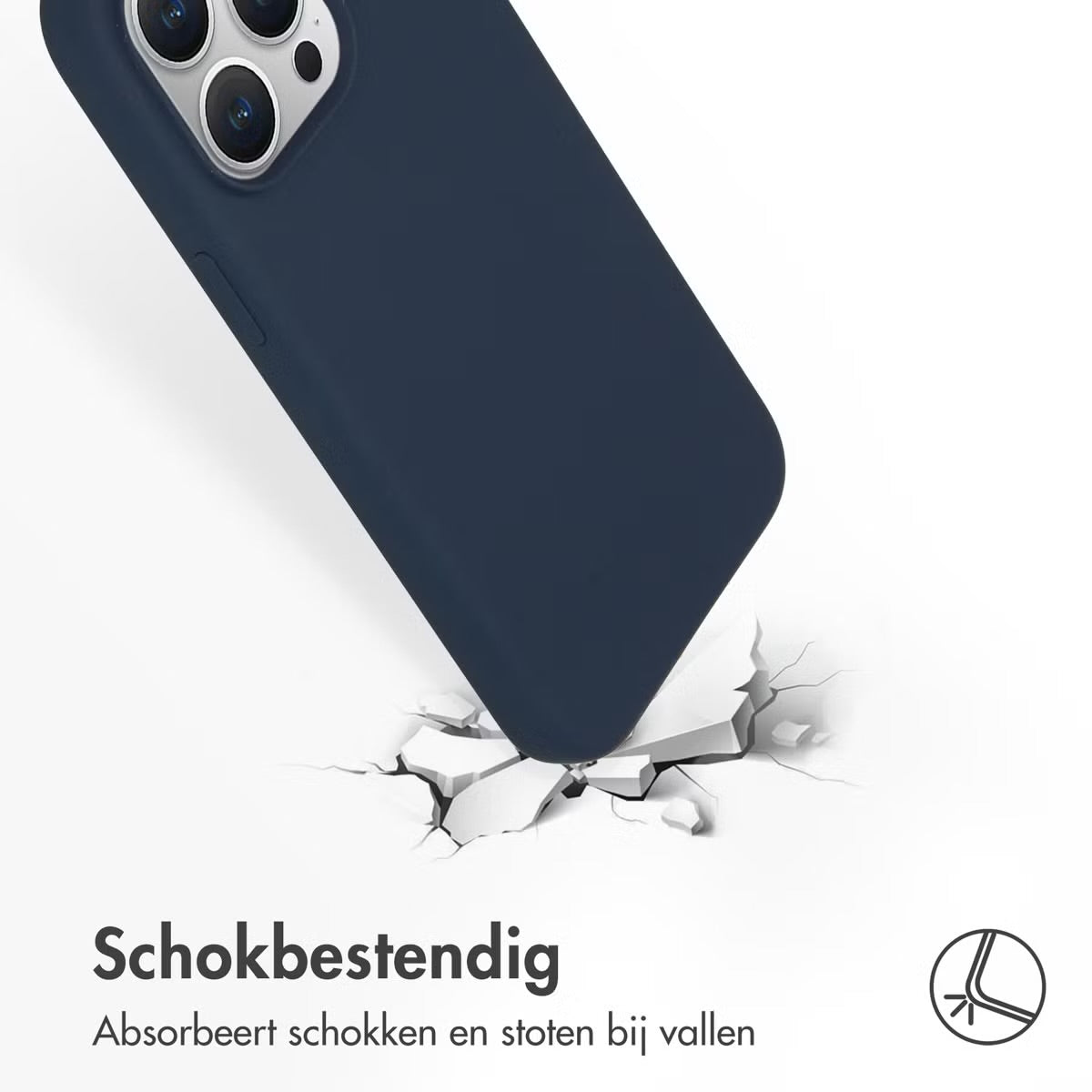 Accezz Liquid Silicone Backcover met MagSafe voor de Apple iPhone 15 Pro Max - Donkerblauw