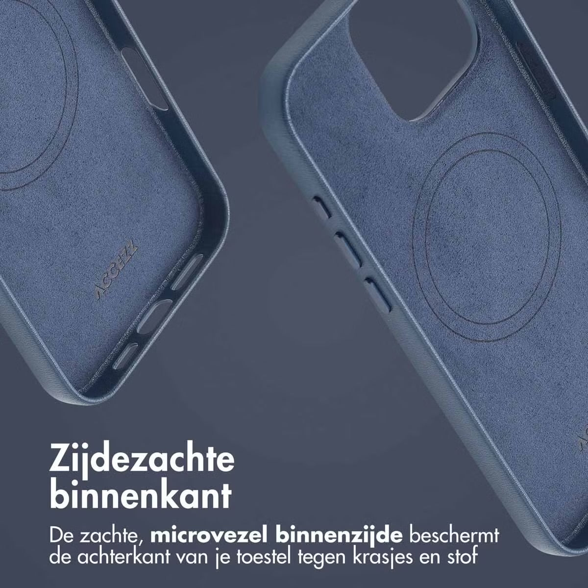 Accezz MagSafe Leather Backcover voor de Apple iPhone 16 Pro Max - Nightfall Blue