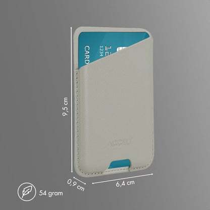 Accezz Magnetische Leren Kaarthouder - Geschikt voor Apple Find My - Light Grey