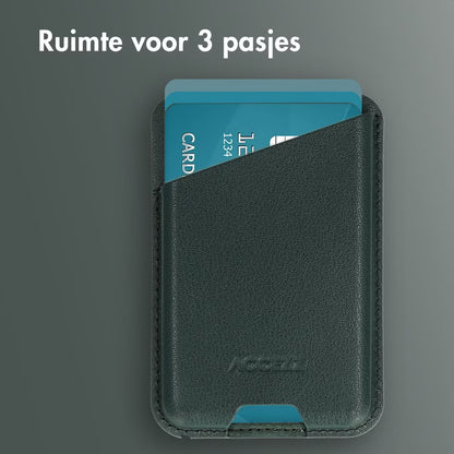 Accezz Magnetische Leren Kaarthouder - Geschikt voor Apple Find My - Cedar Green