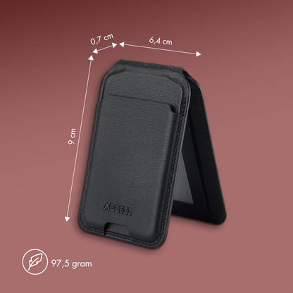 Accezz Leren Wallet met standaard voor MagSafe - Onyx Black