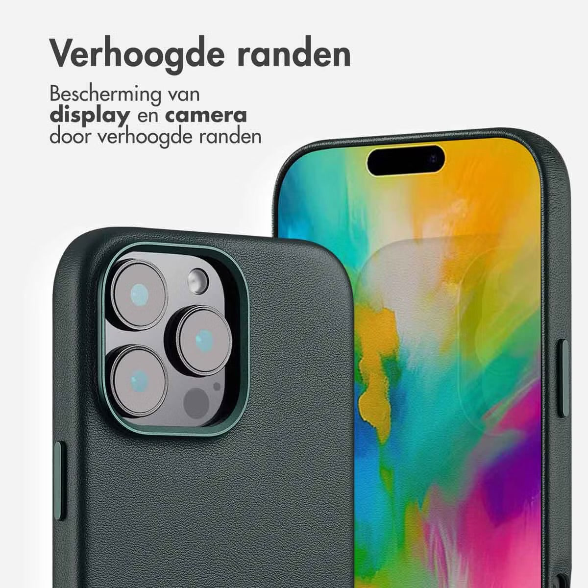 Accezz MagSafe Leather Backcover voor de Apple iPhone 16 Pro Max - Cedar Green