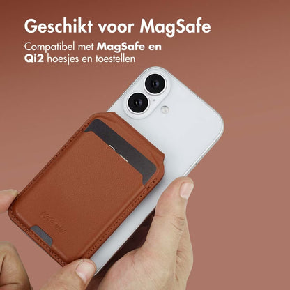Accezz Leren Wallet met standaard voor MagSafe - Sienna Brown