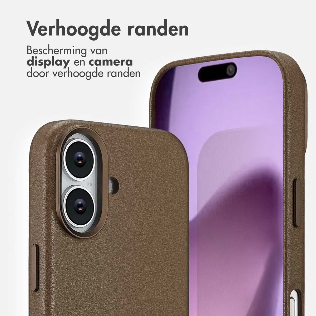 Accezz MagSafe Leather Backcover voor de Apple iPhone 17 - Coffee