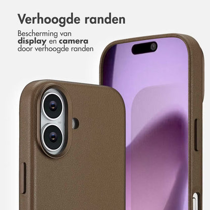 Accezz MagSafe Leather Backcover voor de Apple iPhone 17 - Coffee