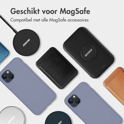 Accezz Liquid Silicone Backcover met MagSafe voor de Apple iPhone 15 Pro Max - Lavender Grey