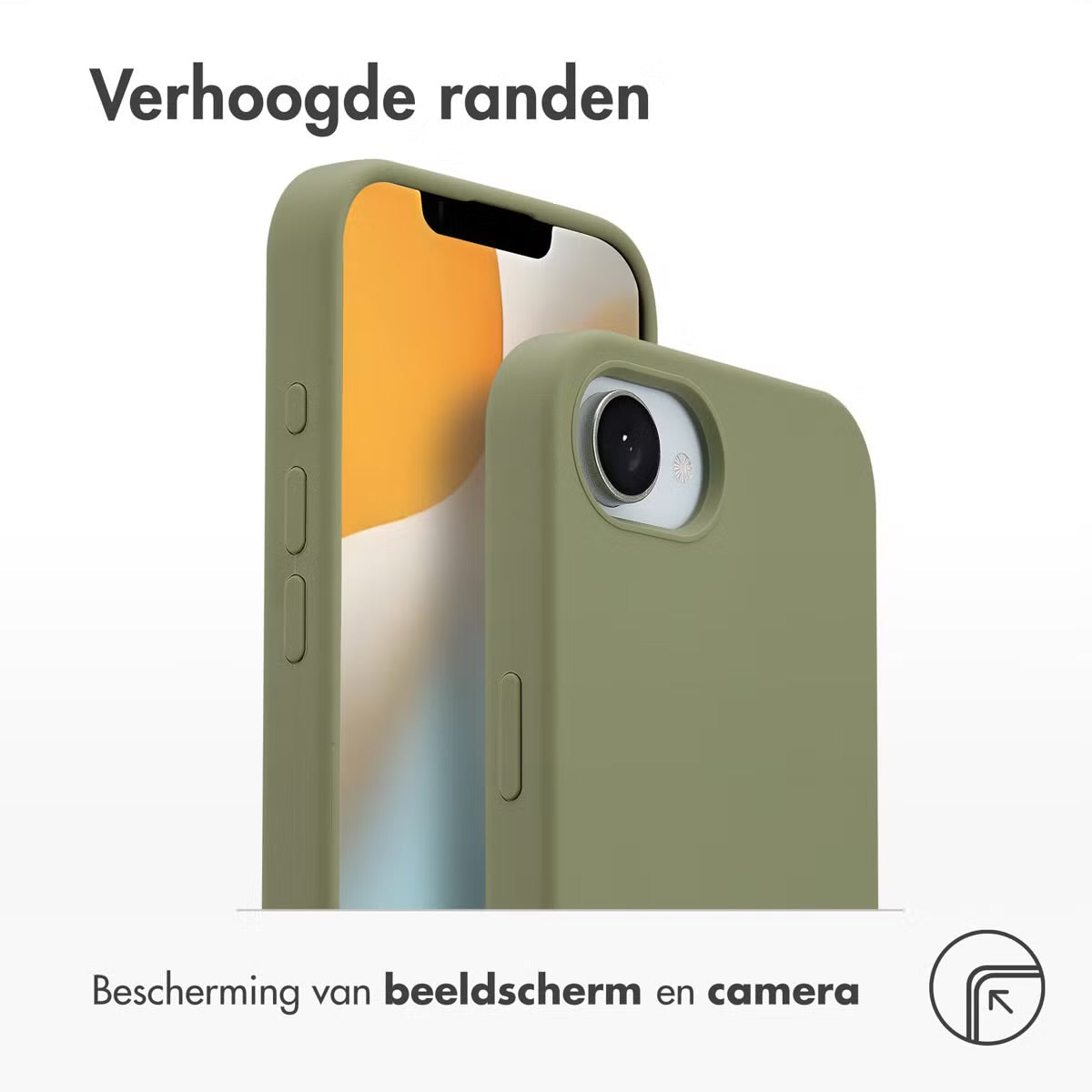 Accezz Liquid Silicone Backcover met MagSafe voor de Apple iPhone 16e - Cooper Green