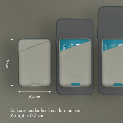 Accezz Leather Cardholder MagSafe - Kaarthouder met MagSafe - Light Grey