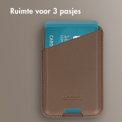 Accezz Magnetische Leren Kaarthouder - Geschikt voor Apple Find My - Coffee Brown