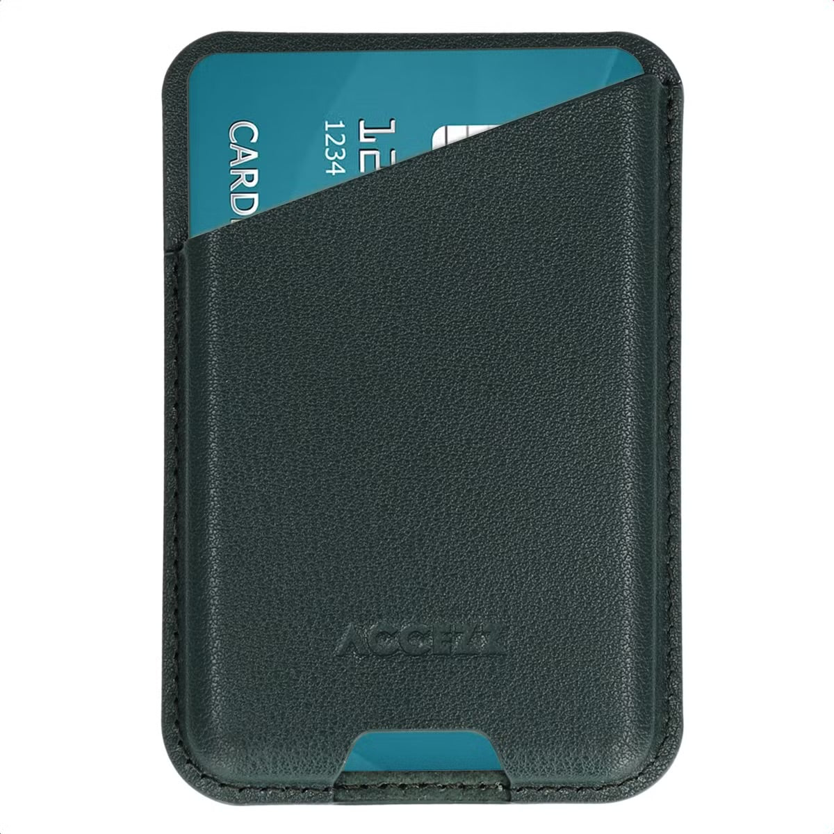 Accezz Magnetische Leren Kaarthouder - Geschikt voor Apple Find My - Cedar Green