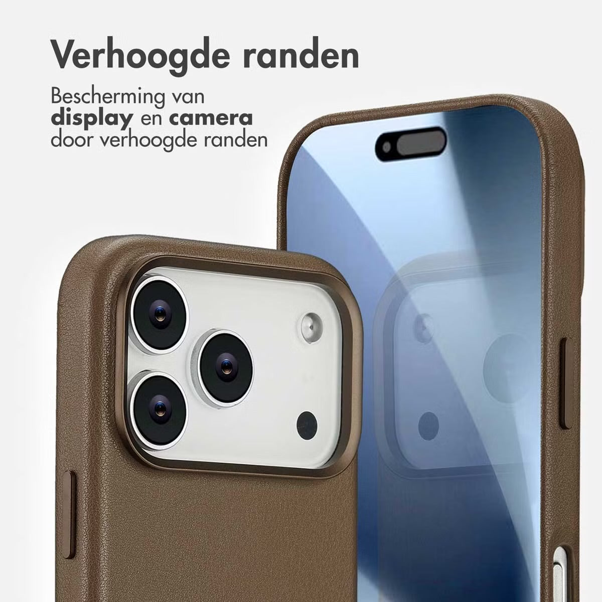 Accezz MagSafe Leather Backcover voor de Apple iPhone 17 Pro - Coffee
