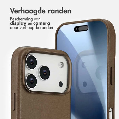 Accezz MagSafe Leather Backcover voor de Apple iPhone 17 Pro - Coffee