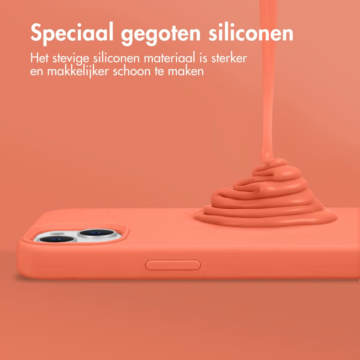 Accezz Liquid Silicone Backcover met MagSafe voor de Apple iPhone 15 Pro Max - Nectarine