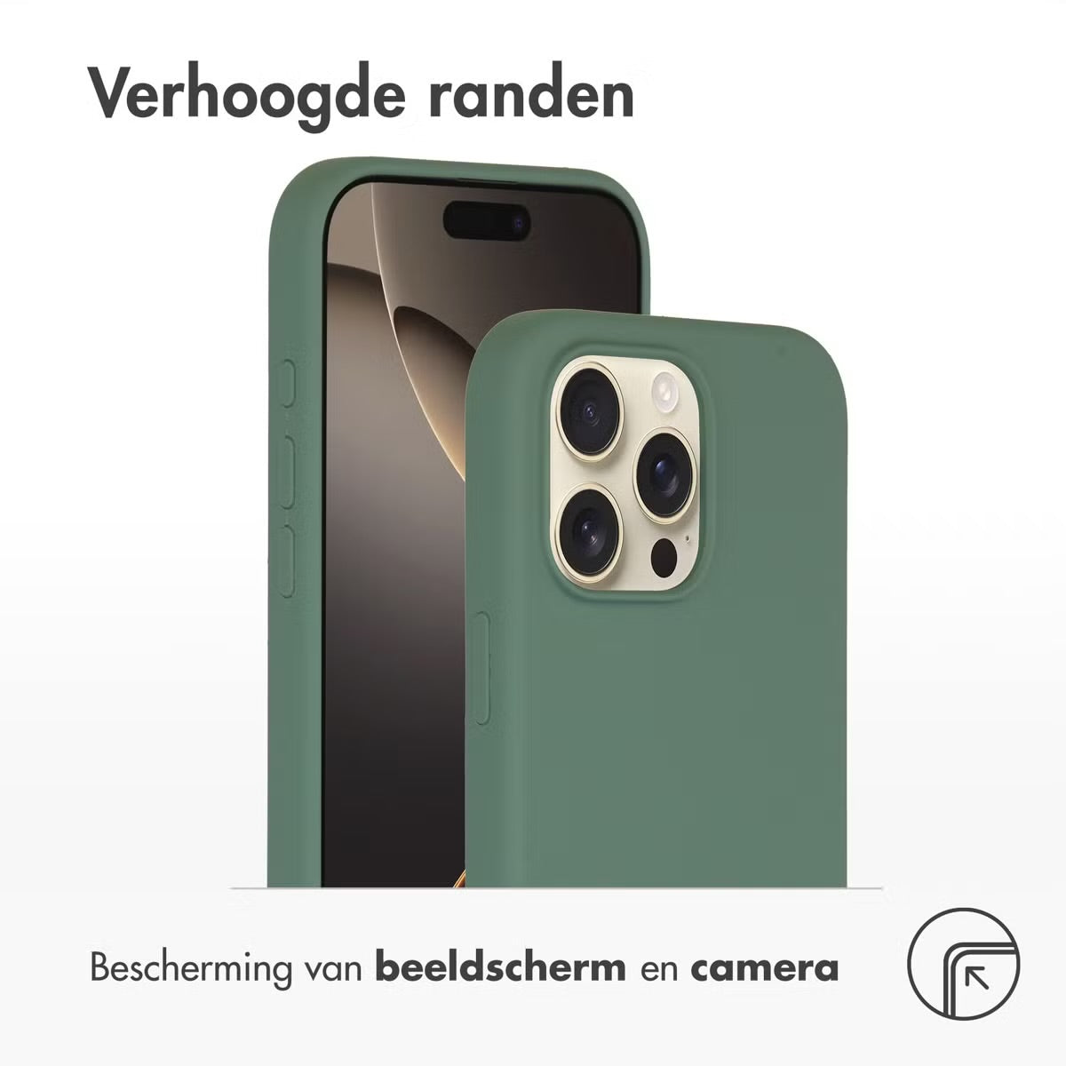 Accezz Liquid Silicone Backcover met MagSafe voor de Apple iPhone 16 Pro Max - Donkergroen