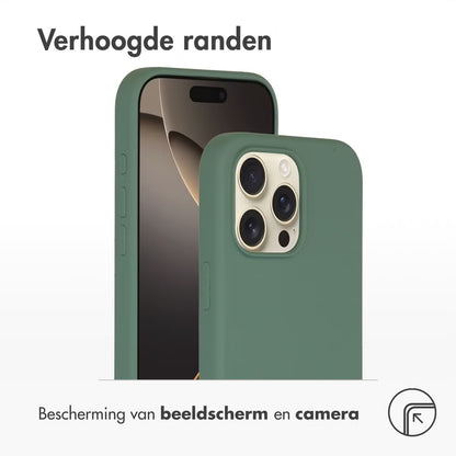 Accezz Liquid Silicone Backcover met MagSafe voor de Apple iPhone 16 Pro Max - Donkergroen