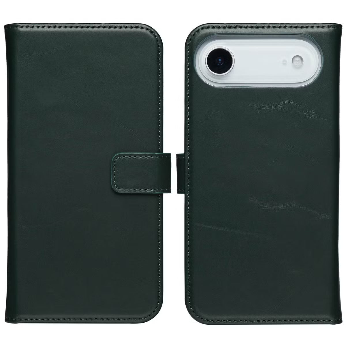 Selencia Echt Leren Bookcase voor de Apple iPhone Air - Groen