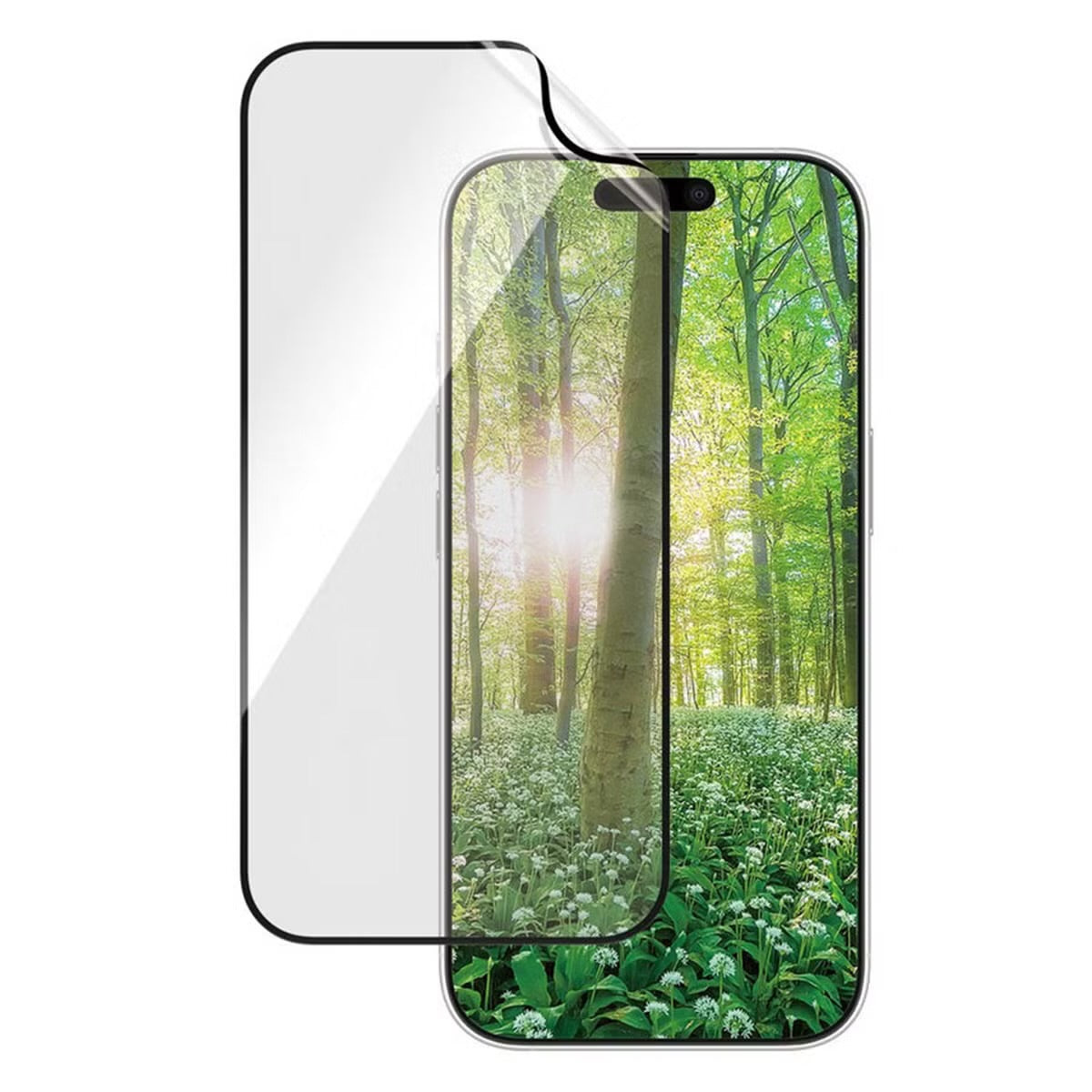 PanzerGlass Matrix Recycled Ultra-Wide Fit Anti-Bacterial Screenprotector incl. applicator voor de Apple iPhone 16 Pro