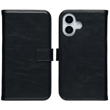 Selencia Echt Leren Bookcase voor de Apple iPhone 17 - Zwart
