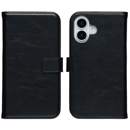Selencia Echt Leren Bookcase voor de Apple iPhone 17 - Zwart