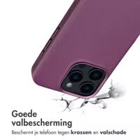 Accezz MagSafe Leather Backcover voor de Apple iPhone 16 Pro Max - Heath Purple