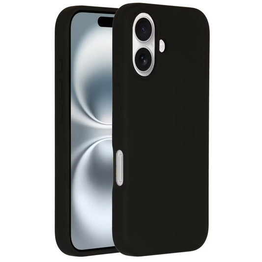 Accezz Liquid Silicone Backcover met MagSafe voor de Apple iPhone 16 - Zwart
