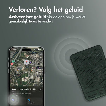 Accezz Magnetische Leren Kaarthouder - Geschikt voor Apple Find My - Cedar Green