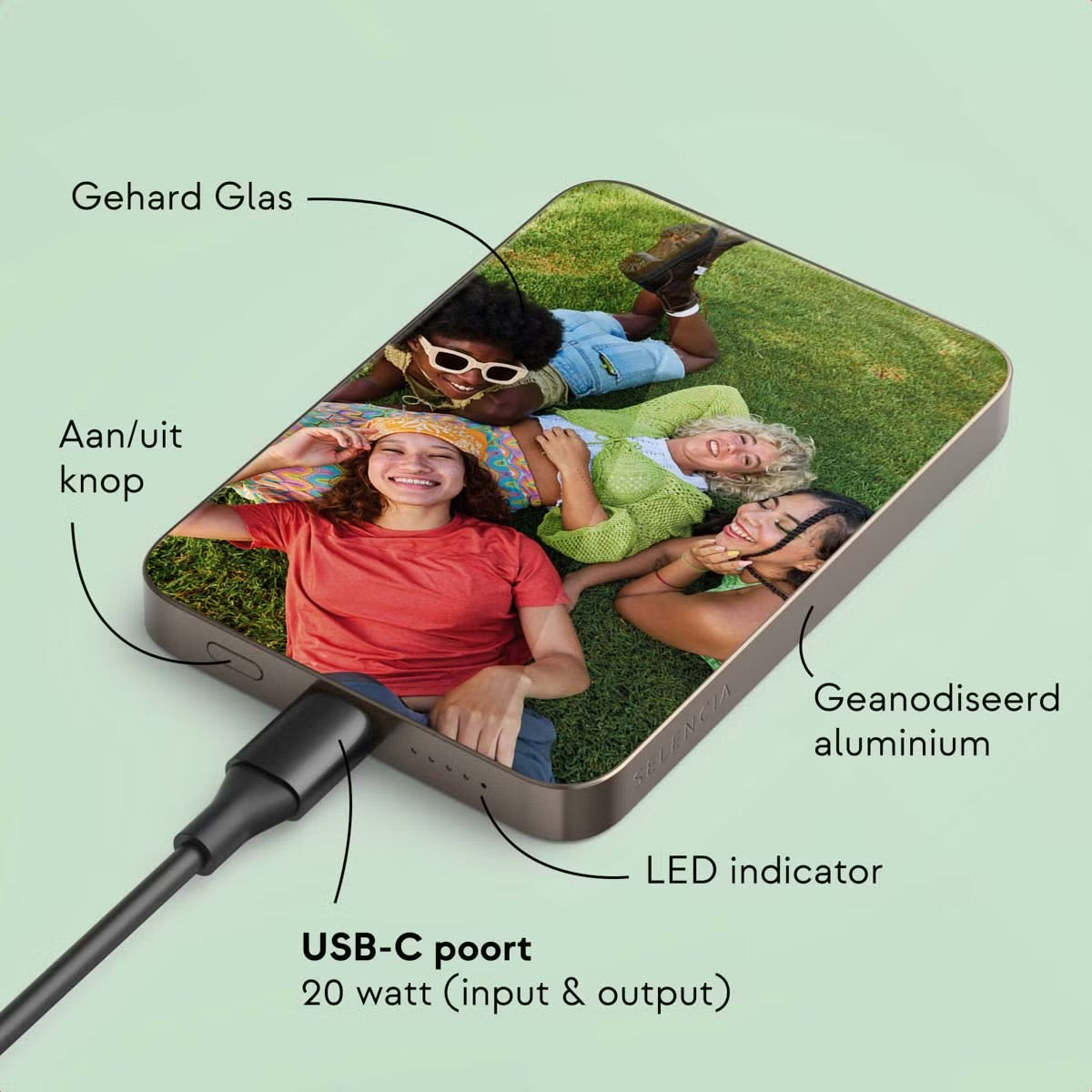 Ontwerp je eigen MagSafe Powerbank 5000 mAh - Desert Gold