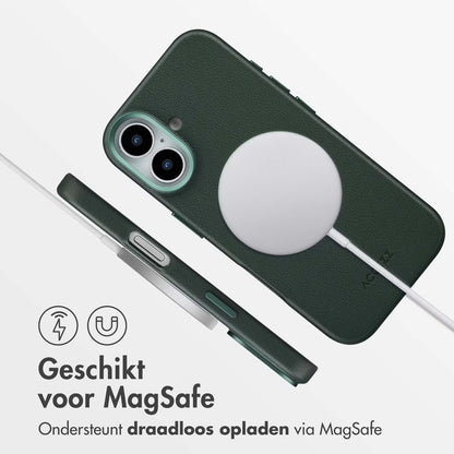 Accezz MagSafe Leather Backcover voor de Apple iPhone 17 - Cedar Green
