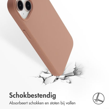 Accezz Liquid Silicone Backcover met MagSafe voor de iPhone 13 Mini - Lichtbruin