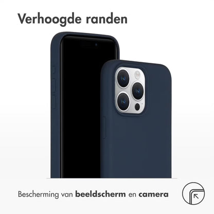 Accezz Liquid Silicone Backcover met MagSafe voor de Apple iPhone 15 Pro Max - Donkerblauw