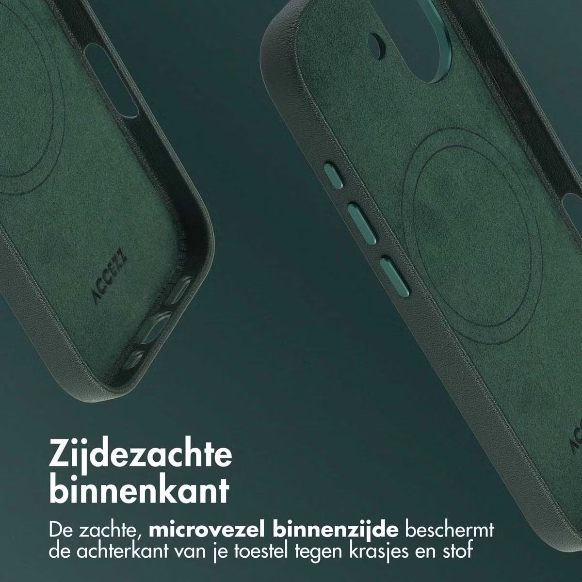 Accezz MagSafe Leather Backcover voor de Apple iPhone 17 - Cedar Green